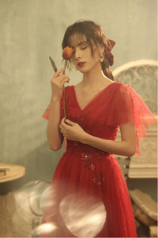 パーティードレス 夜会服 赤 ビジュー ロング ファスナー 演奏会 パーティードレス 夜会服 赤 ビジュー ロング ファスナー 演奏会