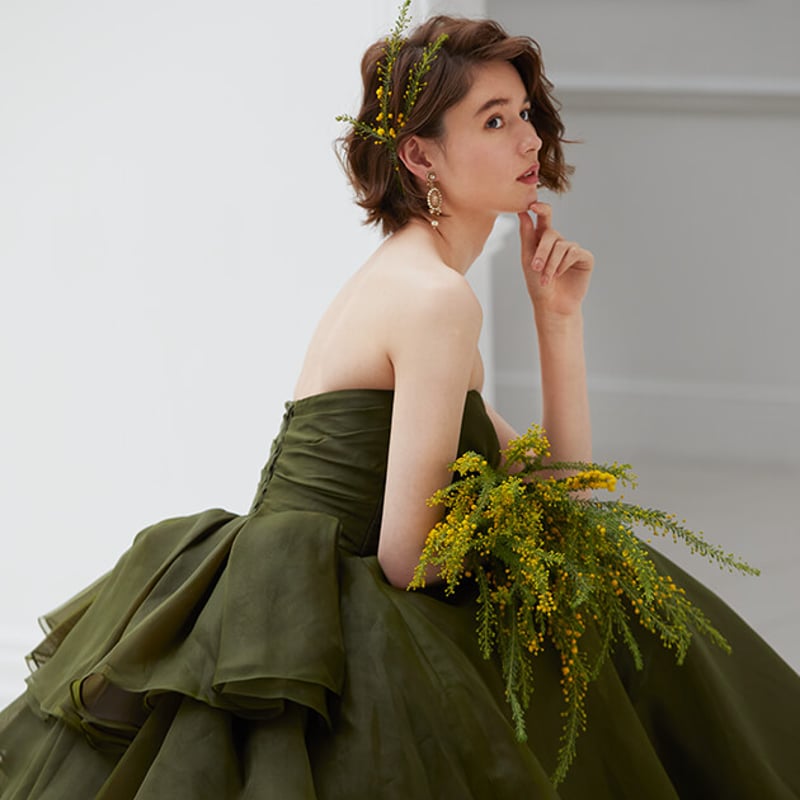 エレガント カラードレス ブルー カラードレス 可愛い バックリボン  