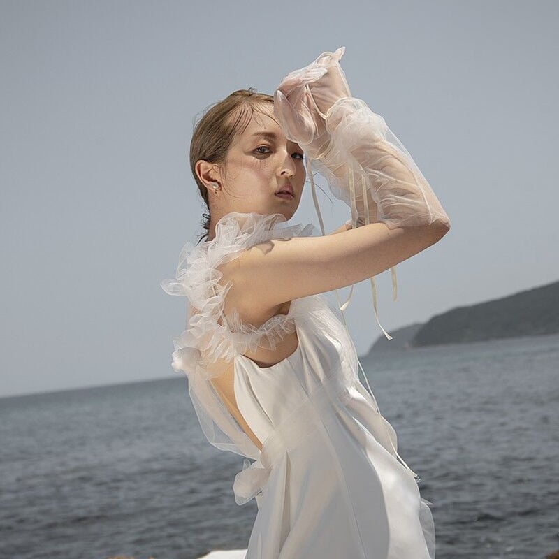 シースルードレス 結婚式 パーティー ドレス ウェディング 高みえ