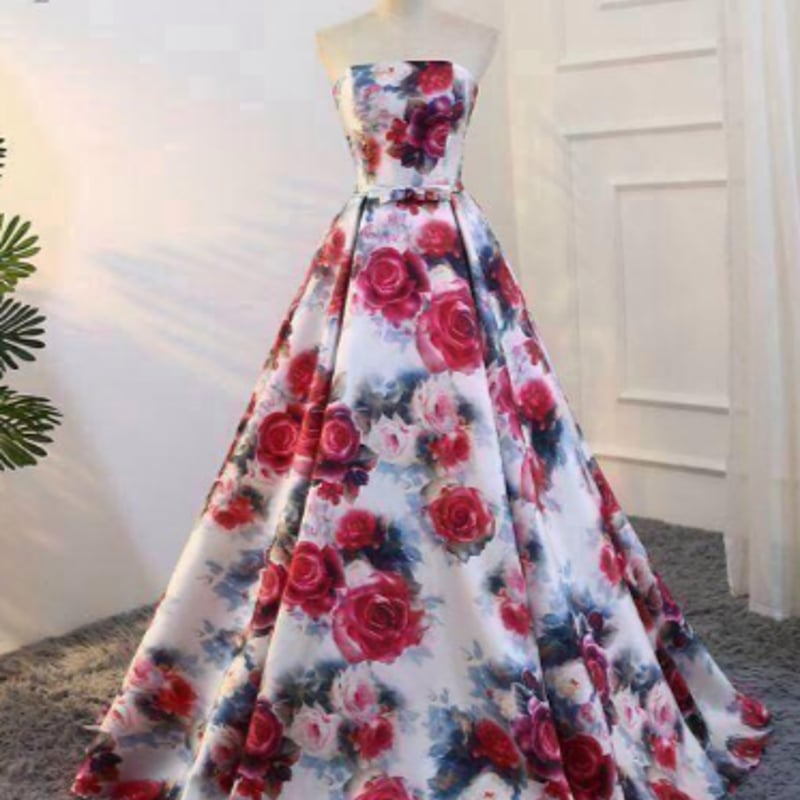 カラードレス ベアトップ ステージ衣装 ピアノ演奏会/音楽会  