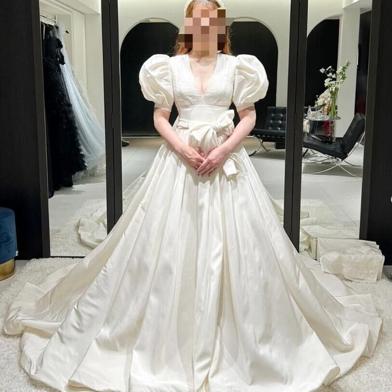 パーティードレス プリンセスライン Vネックドレス ベルト ファスナー  