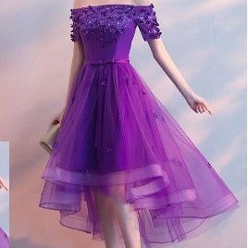 紫色 スパンコール 片肩ドレス 楽天市場】即納☆ スパンコールコード刺繍ドレス [KS-OP052-3728