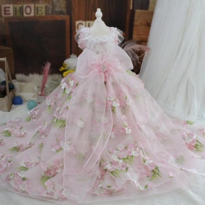 レース装飾フリル袖ピンクドレス　BCBG 240424_TIG_062-scaled.jpg