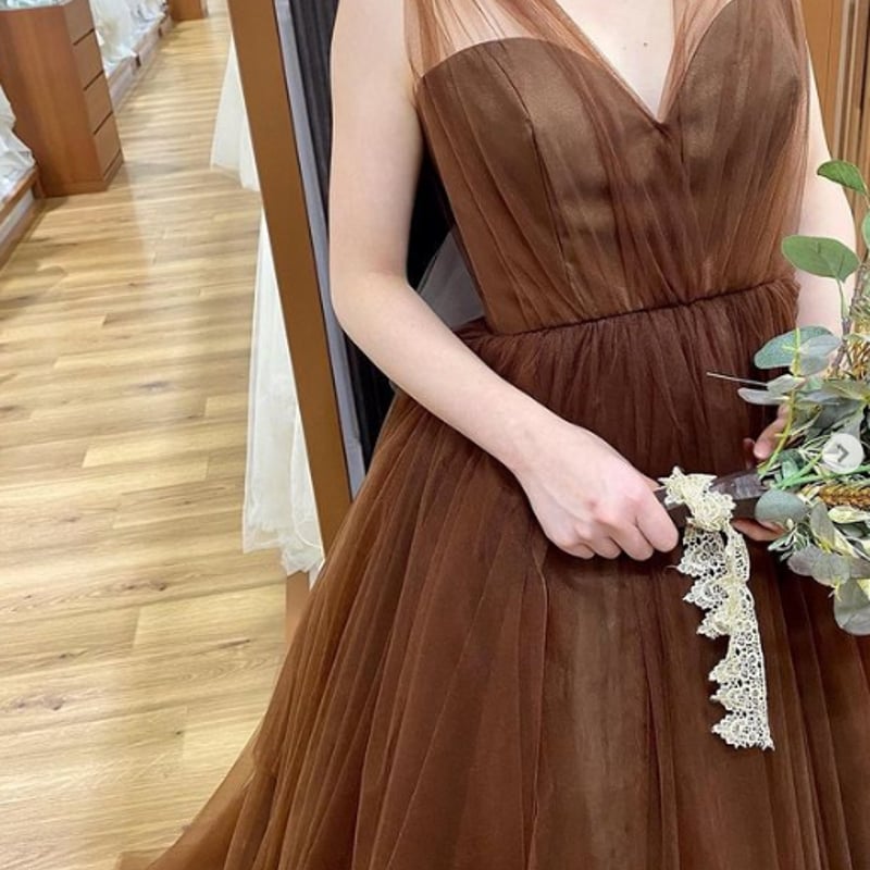 クラシカル カラードレス コーヒーの色 ソフトチュール チュール  