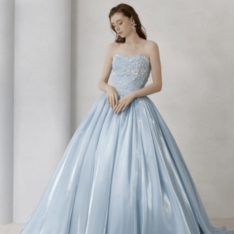 ラザロ風水色ドレス※パニエ付