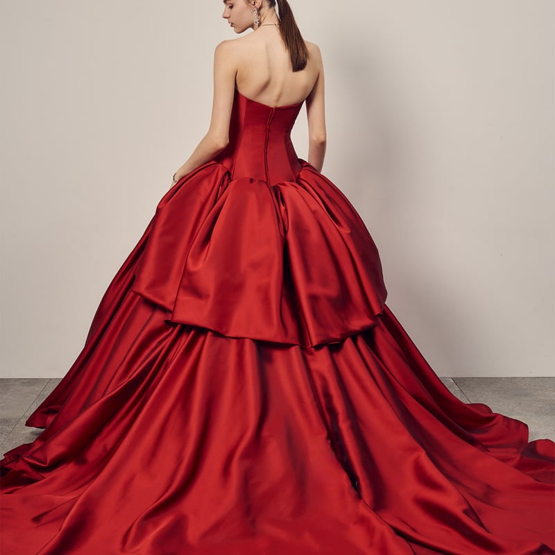 美品　カラードレス　ウェディング オフショルダー ボルドー 美品！カラードレス ボルドー色 キラキラグリッターチュール