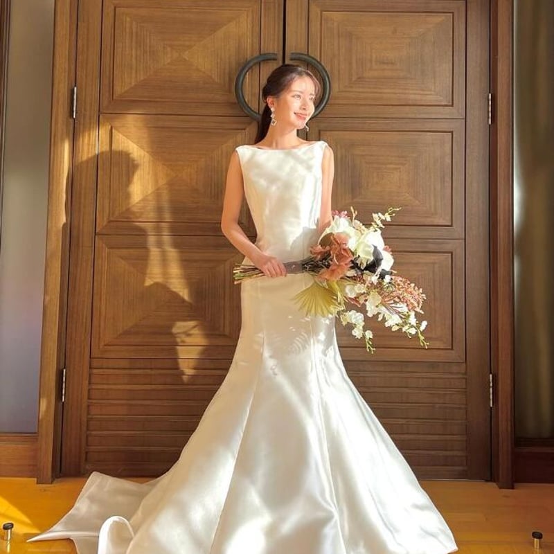 パーティードレス ふっくら柔らかなバックリボン ノースリーブ くるみ  