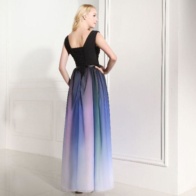 グラデーションシフォンロングワンピース　新品タグ付き グラデーションシフォンロングワンピース 新品タグ付き AUBREY