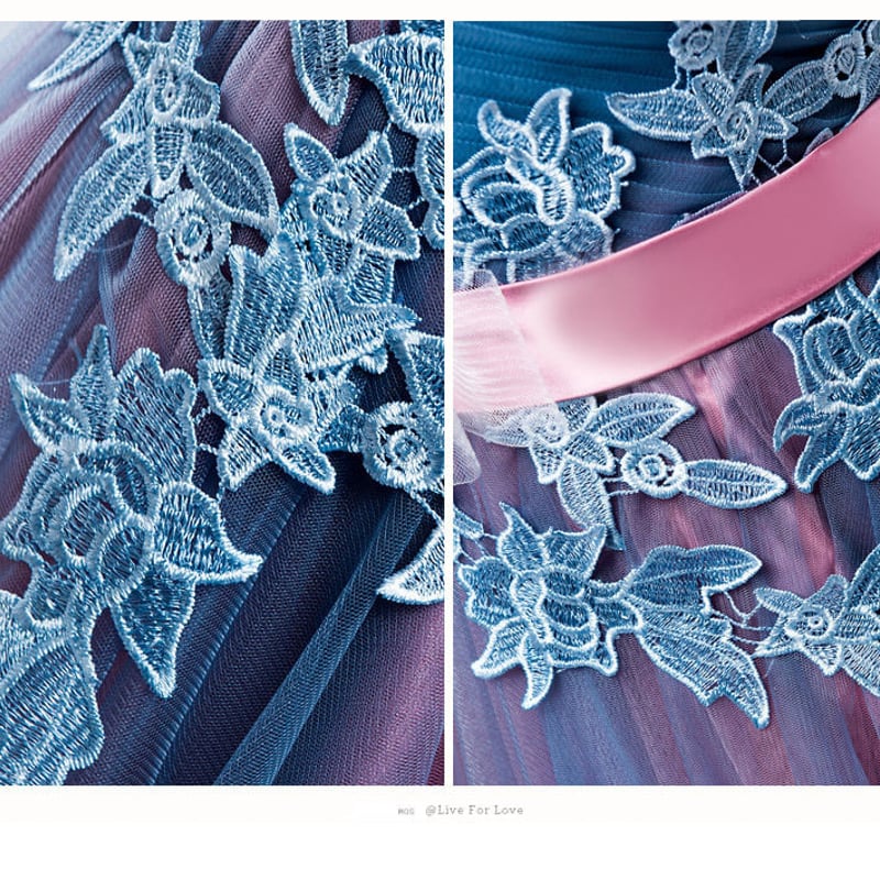 フラワーモチーフ3D刺しゅうフィット＆フレアドレス フラワーモチーフ3D刺しゅうフィット＆フレアドレス(M ピンク): AIMER