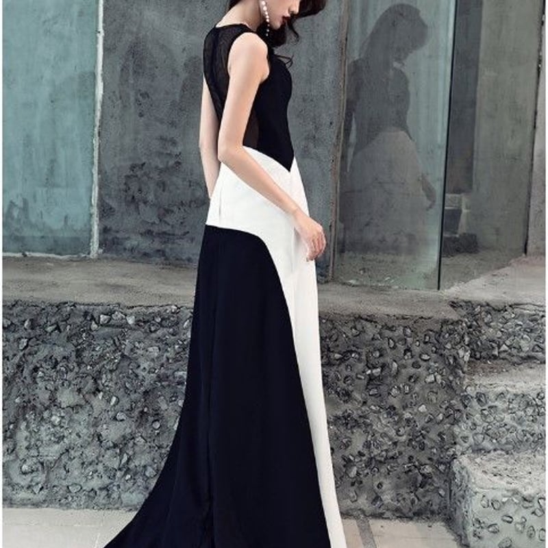 カラードレス ミニトレーン Vネック 舞台ドレス パーティー お呼ばれ  