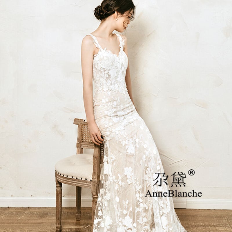 高品質！ ウエディングドレス オフホワイト キャミソール 3D立体