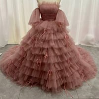 カラードレス  ピンク   シークインチュール  リボン  華やかなトレーン  編み上げ  柔らかく重ねたチュールスカート  結婚式
