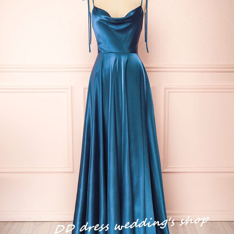 高品質！青 キャミソール パーティードレス 2次会/合コン/デー  