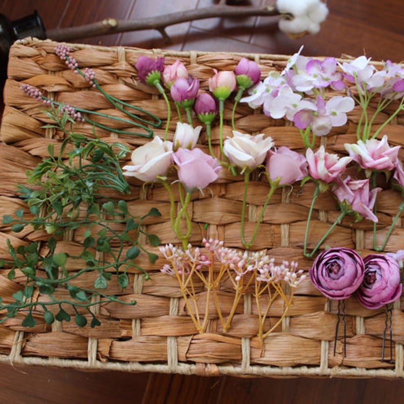 可愛い オーバースカート ピンク系 多色あり 花モチーフ トレーン  