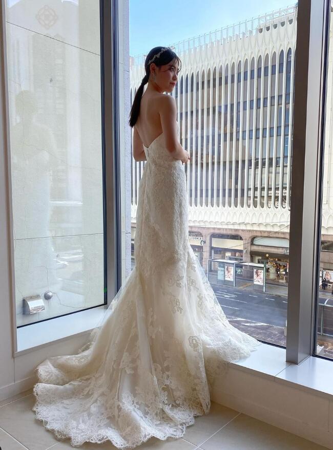 豪華！ ウェディングドレス 贅沢な総レース マーメイドライン 绮丽な  