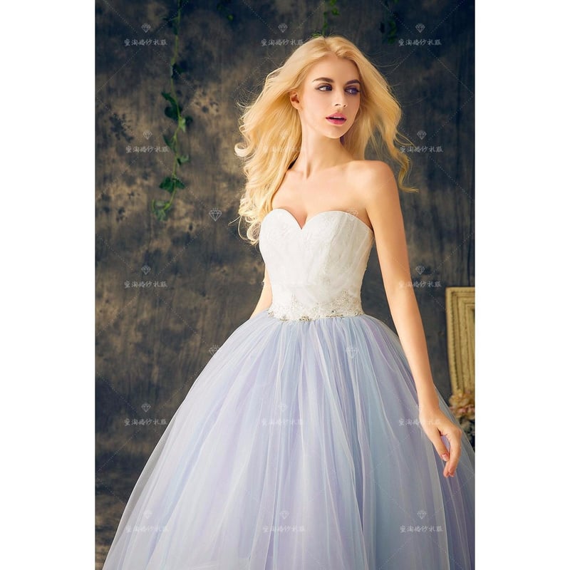 3色合わせて、ウェディングドレス、色変更可能 レインボーシャンタル風  