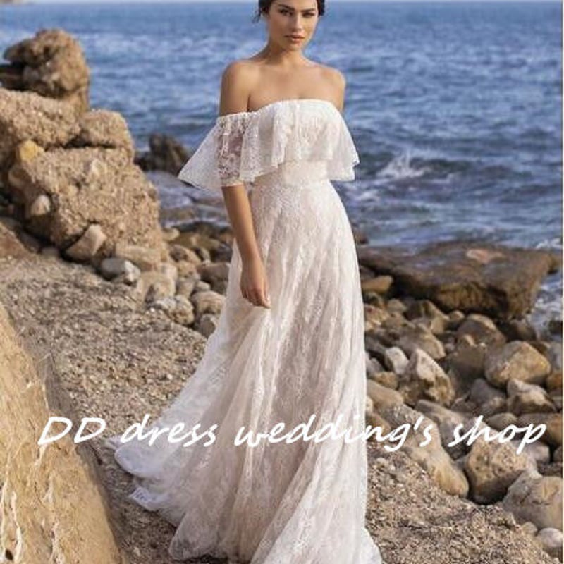 エレガント 例える ウェディングドレス ホワイト 短トレーン 撮り 二次会 