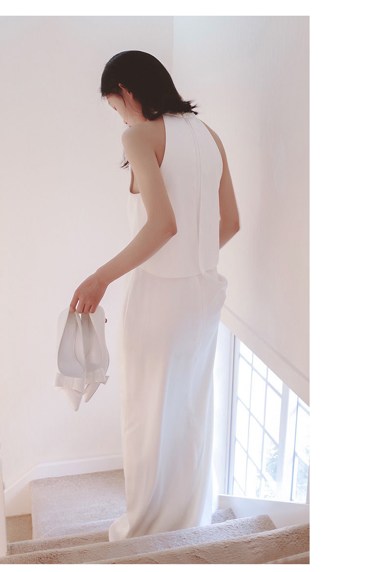 ツーピースサテンドレス ホワイト 高品質！ ウエディングドレス ホワイト 光沢サテン 3D立体レース