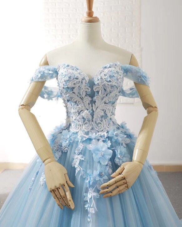 カラードレス お色直し 花嫁 素敵なブルーカラー サイズオーダー