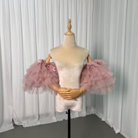 取り外し可能な付け袖  ソフトチュール  ピンク 可愛い   リボン  花嫁 前撮り