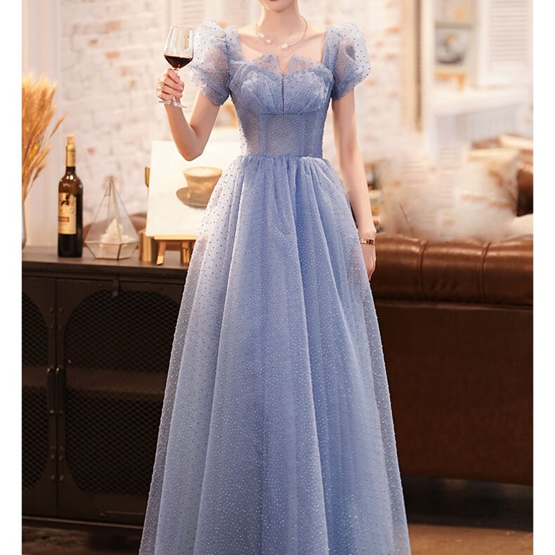 C242 ノースリーブレイヤーピンハートネックプリンセス二次会ドレス 