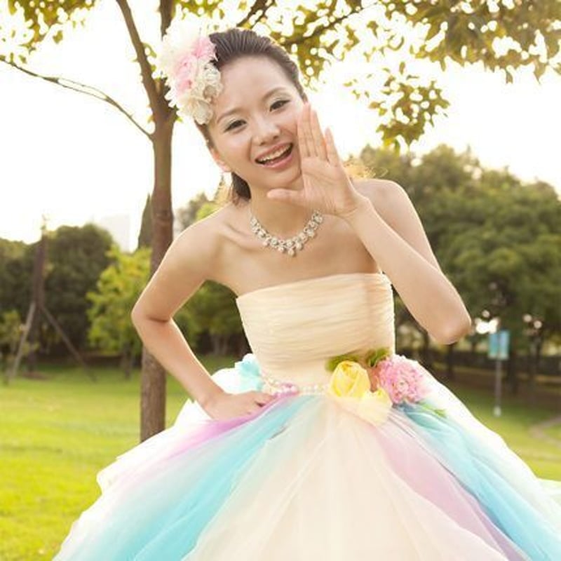 レインボーシャンタル風 カラードレス ロングドレス ウエディング  