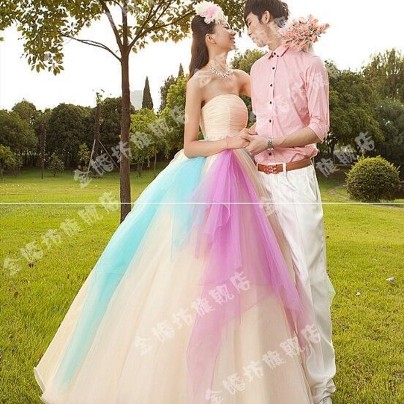 レインボーシャンタル風 カラードレス ロングドレス ウエディング  