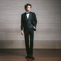 送料無料！ タキシード   ブラック   ジャケット、ベスト、パンツの3点セット   色直し 結婚式