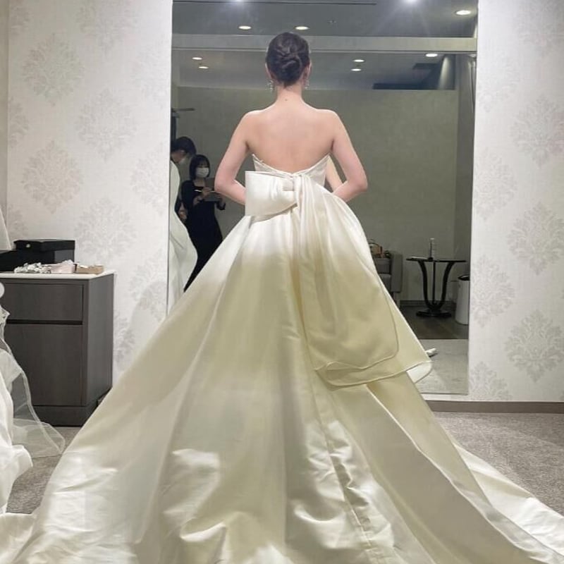 2way バックリボン ベアトップドレス 【ドレスカバー付】 最も安い