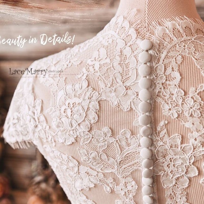高品質！ウエディングドレス ボレロ リーフ刺繍 可愛い 花嫁