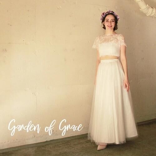 ウェディングドレス セパレートタイプ ウェディングドレス セパレート クロップド丈 ツーピースドレス