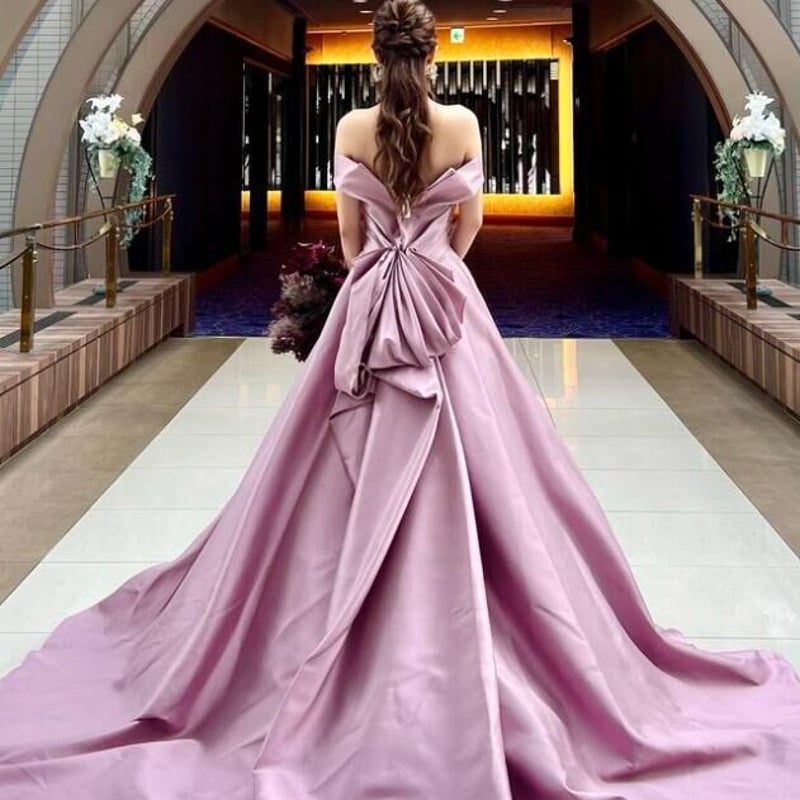 dress blackビンテージ　紫色 オフショルダー パーティードレス dress blackビンテージ 紫色 オフショルダー パーティードレス
