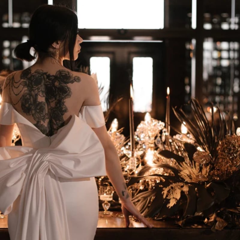 雅やか ウエディングドレス 高級イタリアサテン マーメイドライン  