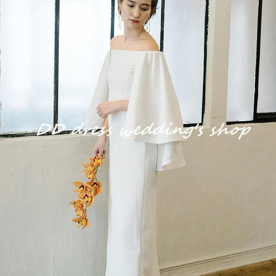 フランス風 オフショル ウエディングドレス 前撮り 二次会/挙式 ロング  