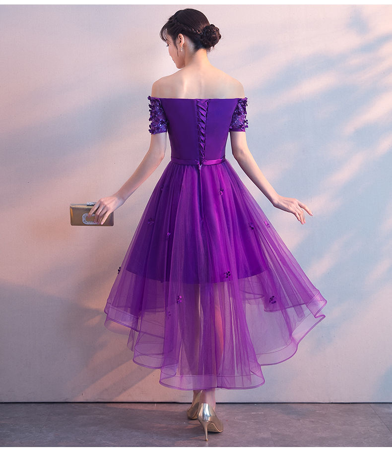 カラードレス パープル/紫 ソフトチュール スパンコール