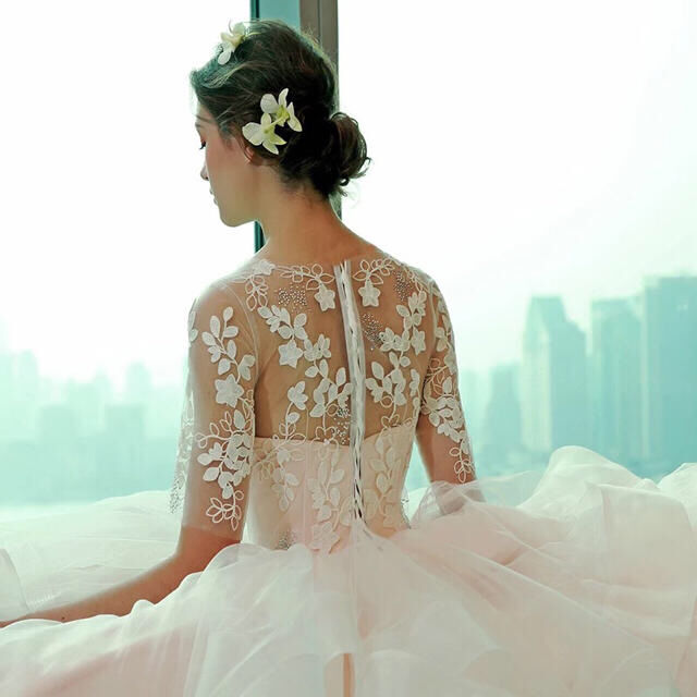 ふわふわプリンセス気分 高級ウェディングドレス ドレスワンピース結婚  