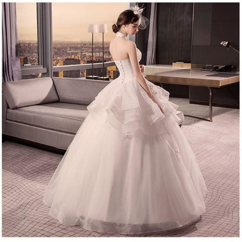 ピンク×ホワイト/白 花嫁/ウェディングドレス/ブライズメイド