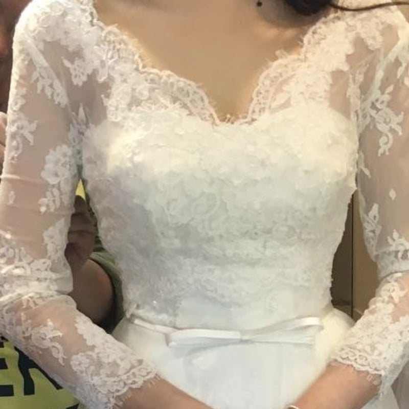 ウエディングドレス レース ボレロ トップスのみ Vネック 結婚式