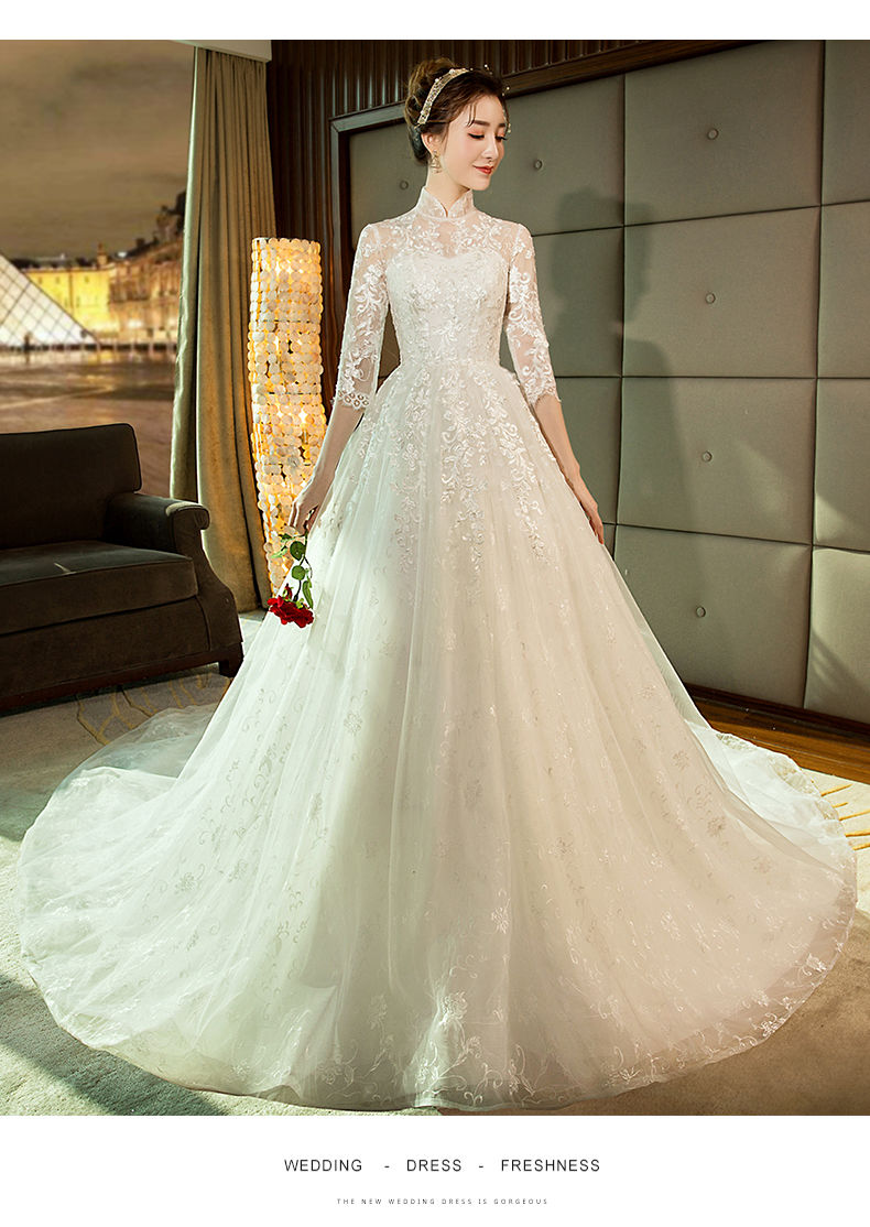 ホワイトサテン☆エッジオーガンジートレーン*Aラインドレス