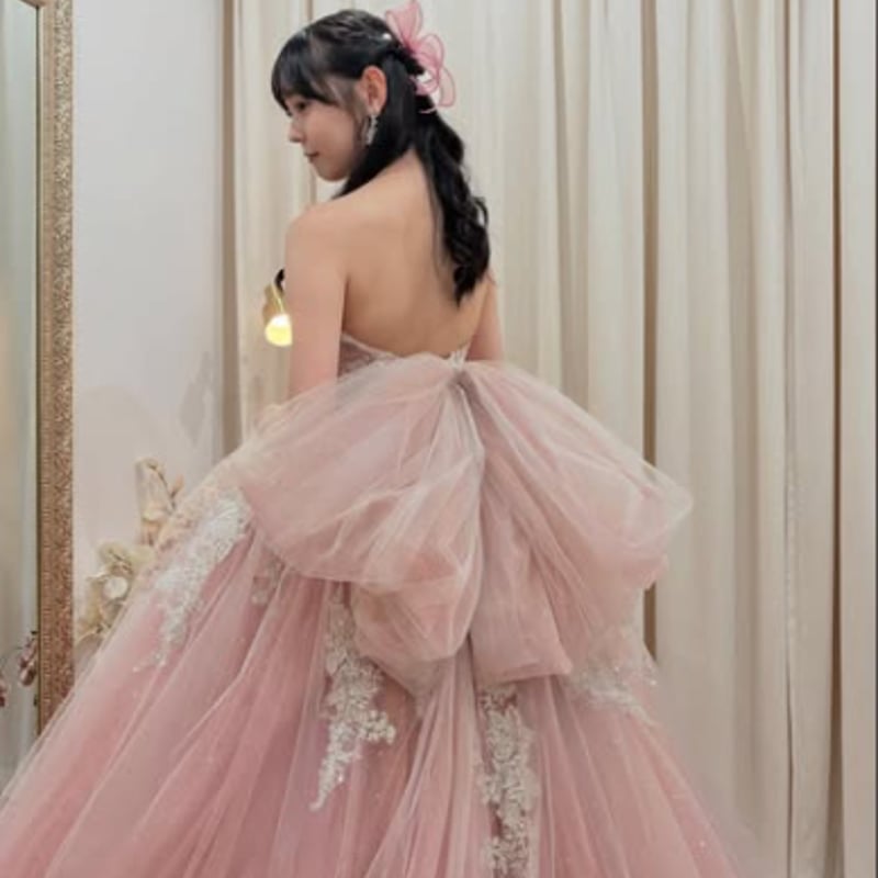 (新品未使用)バレリーナ チュールペプラムトップス ピンク 新品未使用)バレリーナ チュールペプラムトップス ピンク Lajour