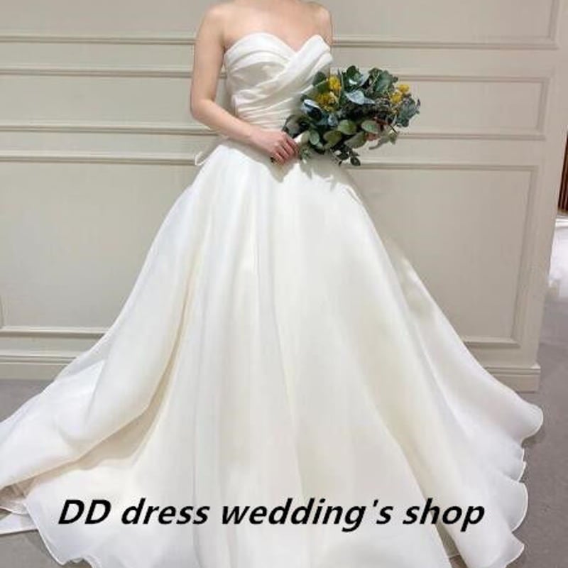 高品質！ウエディングドレス オフホワイト 上質オーガンジー ベア  