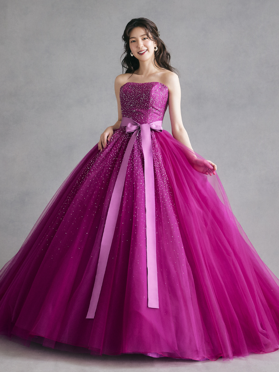 素敵なカラードレス サッシュベルト オリジナル 花嫁/ 舞台ドレス