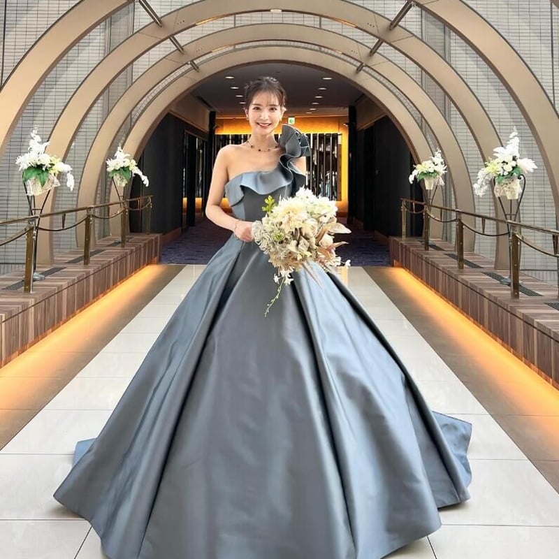 カラードレス ロングドレス マーメイドドレス パープル スパンコール