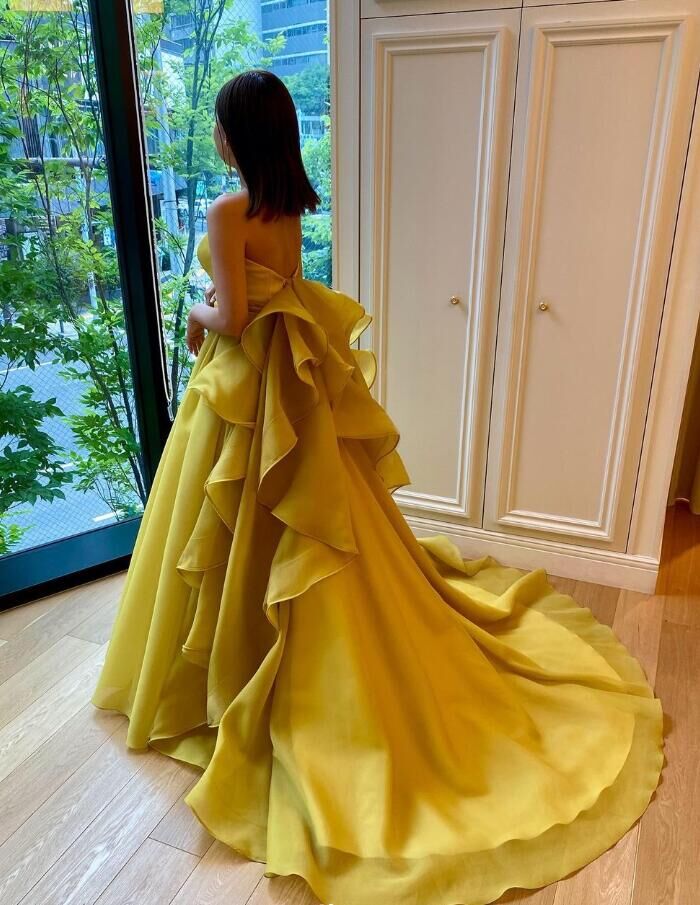 フリルが可愛い華やかなカラードレス2　結婚式　披露宴　パーティ 楽天市場】カラードレス プリンセスドレス ピンク フラワー