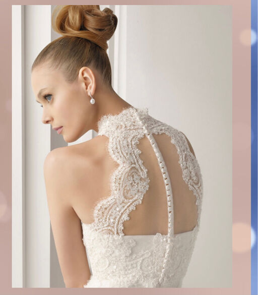 ウエディングドレス 首をかかげる ボレロ 3D立体レース刺繍 花嫁