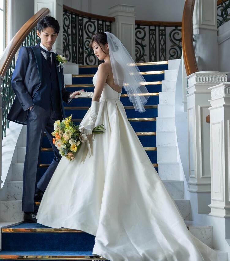 チューブトップ 結婚式 花嫁 フィッシュテール ウエディングドレス