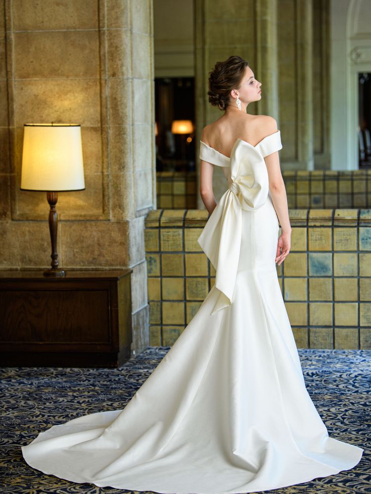 パーティードレス マーメイド オフショルダー オフホワイト ふっくら