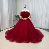 カラードレス ボルドー色  サッシュベルト チュールドレス 華やかなトレーン 花嫁 前撮り