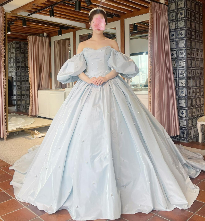 高品質！ ウェディングドレス 取り外し袖 プリンセスライン 爽やかで  