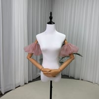 パフスリーブ くすみピンク ソフトチュール 色直し 花嫁 前撮り